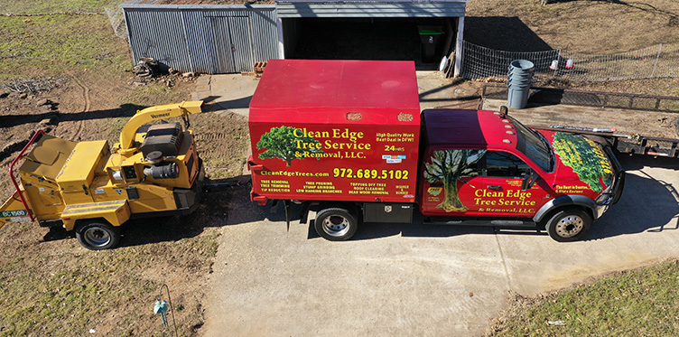 Clean Edge Tree Service and Removal, LLC truck and equipment